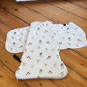 Floral Baby Sleep Sack Swaddle - White with Multi Floral Print